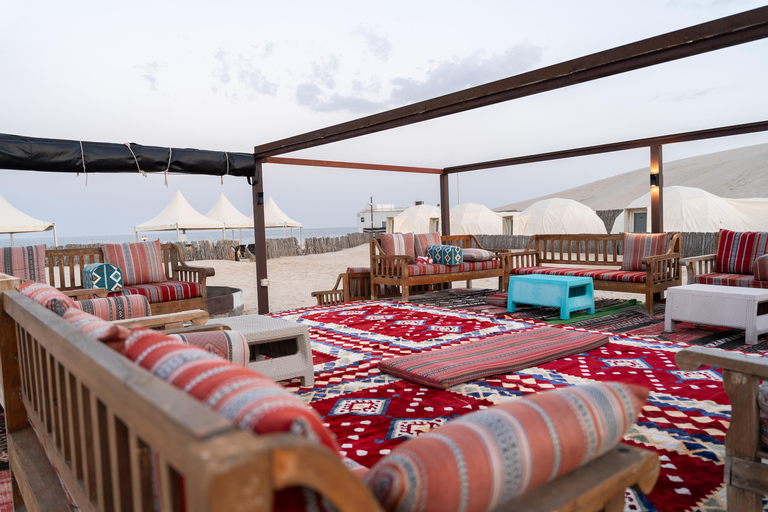 Doha: Full day Overnight & Day pass in Pvt Desert Beach Camp Doha: Full day Dune Bashing with a meal in Desert Beach Camp