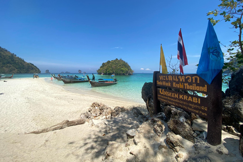 Passeio de um dia pelas 4 ilhas de Krabi em lancha rápida ou barco de cauda longaPasseio de barco de cauda longa