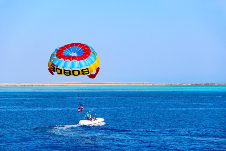 Sahl Hasheesh: Orange Island Trip with Snorkel & Parasailing Orange, Parasailing, Boat Tour, lunch, Drinks & Transfers