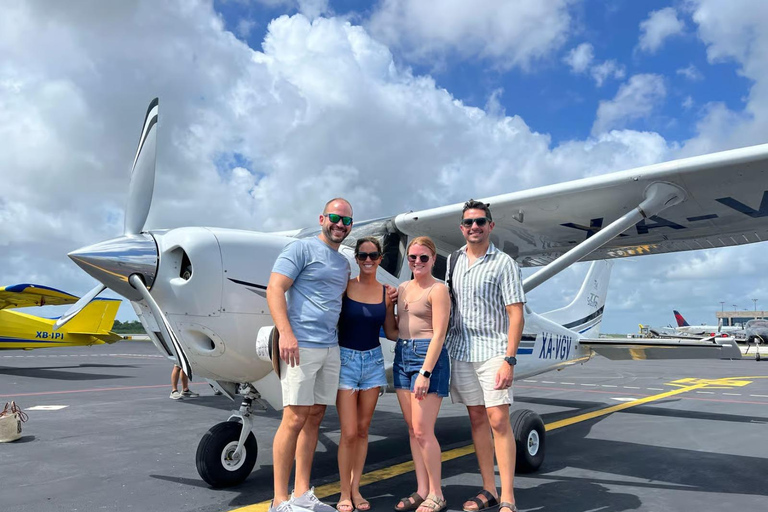 Zona hoteleira de Cancún: voo panorâmicoVoo privado para Holbox