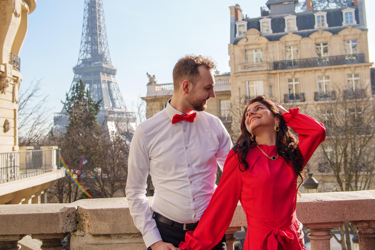 Paris - Eiffeltornet Fotografering i Eiffeltornet med ett proffs