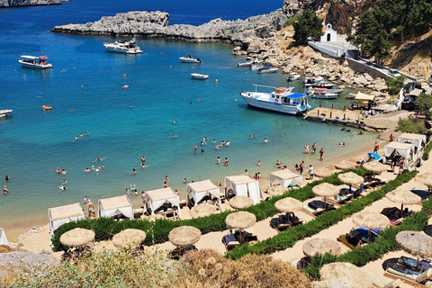 Lindos, Pefkos : Croisière en bateau avec baignade et plongée en apnée, tout comprisCroisière en bateau à partir de Kiotari