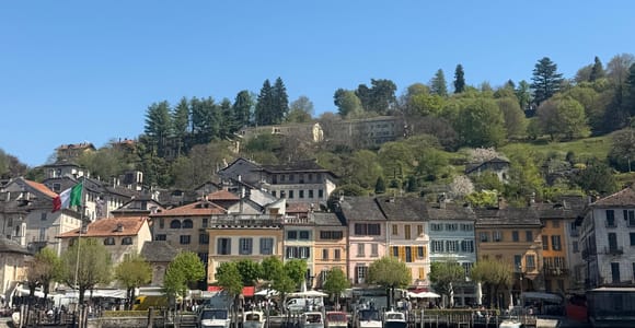 Orta San Giulio: Sacred Mountain and the Village at Sunset
