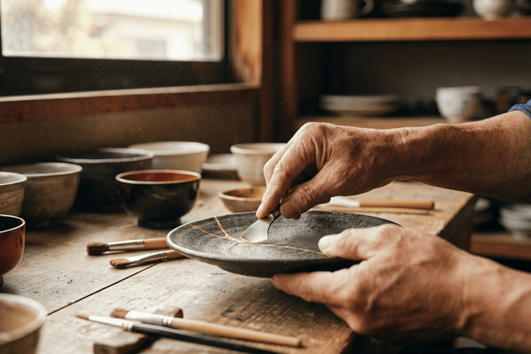 Kyoto: Kintsugi Pottery Workshop with Optional Upgrade