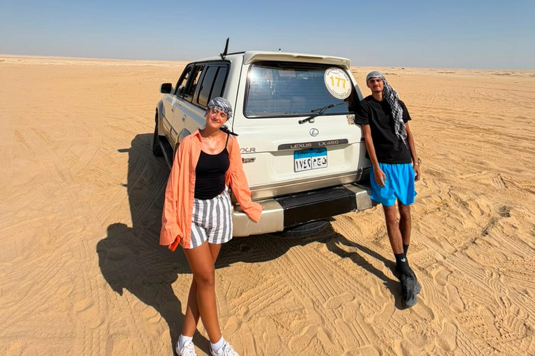 From Cairo: 4x4 Desert Safari, Waterfalls & Magic Lake Shared Tour: Wadi El Rayan, Magic Lake & Lake Qarun, Jeep