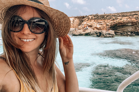 Malta: Tur och retur färja till Comino Blue Lagoon med/Gozo-alternativFrån Marfa: Marfa-Comino Blå lagunen-Marfa