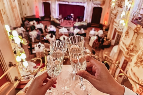 Prague: Mozart Ballroom Concert Ticket with 3-Course Dinner Table for 2 with Welcome Drink