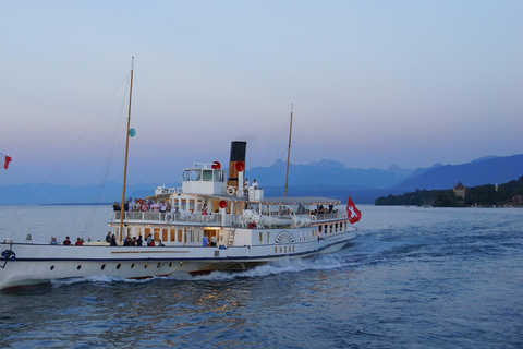 Genéve - kvällskryssning Grand Cruise på Genèvesjön på kvällen