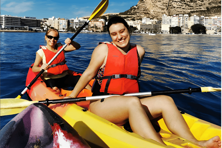 Playa de San Juan: Alquiler Kayak Doble 2 Horas +Bocadillo y Bebida