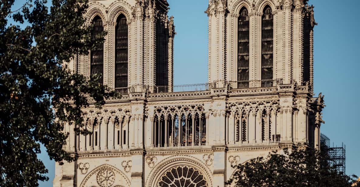 West facade and towers of Notre-Dame Cathedral from the Parvis