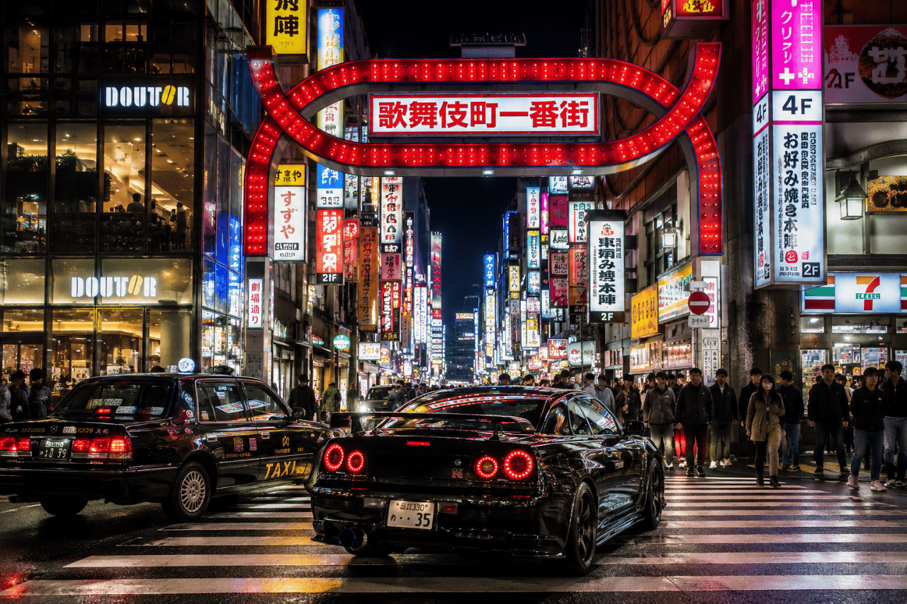 Tokio: Private nächtliche Tour durch Shinjuku & Daikoku JDM Car Meet