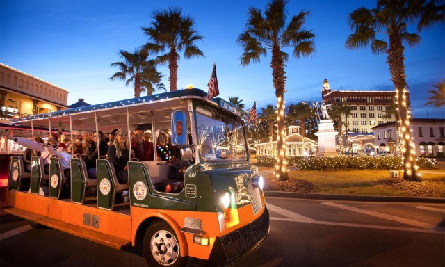 Visit Amelia Island to St Augustine Nights of Lights Trolley Tour in Amelia Island