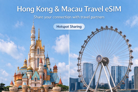 Hong Kong & Macau: eSIM | 7–30-Day Plan | Hotspot Sharing 45GB/30Days