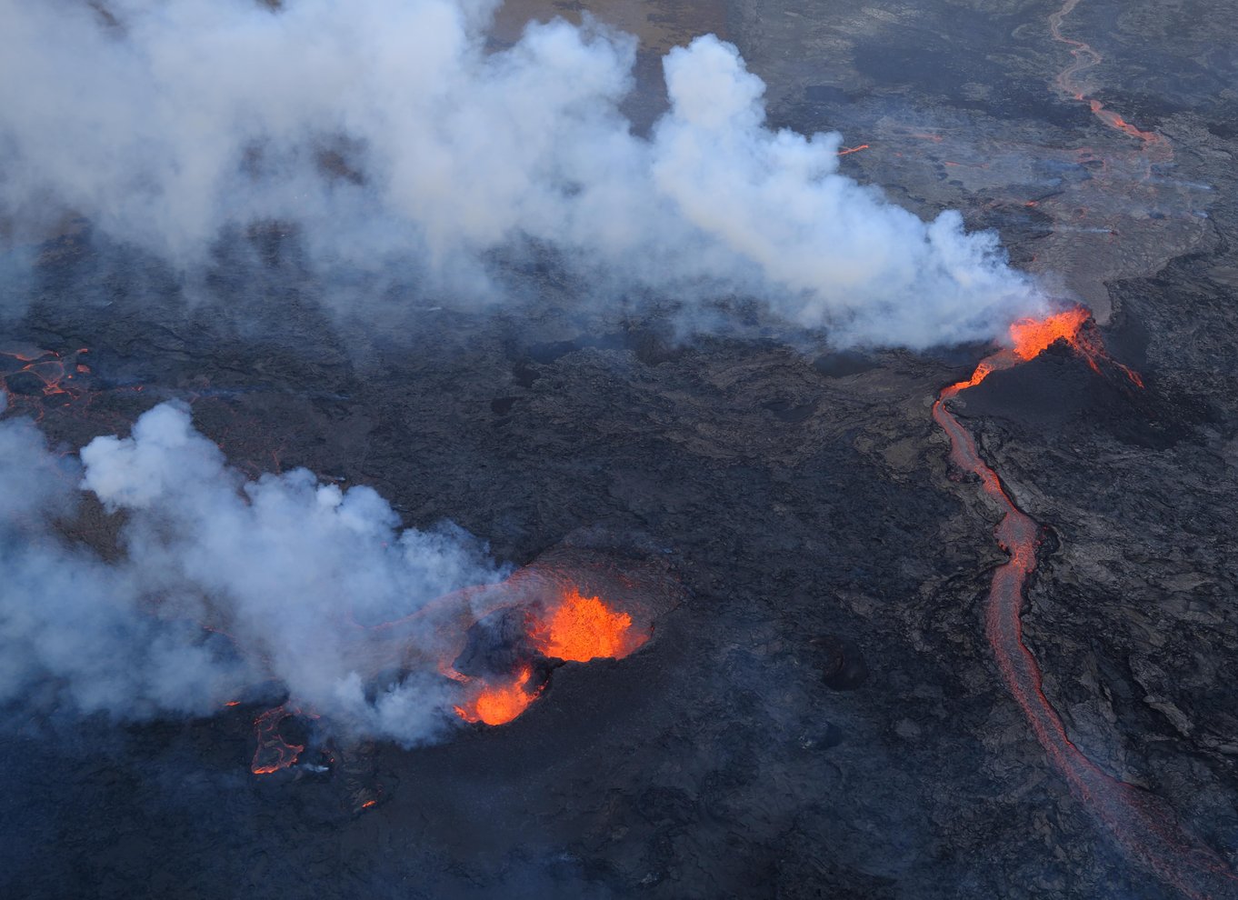 Fra Reykjavik: Helikoptertur i det nye vulkanske område