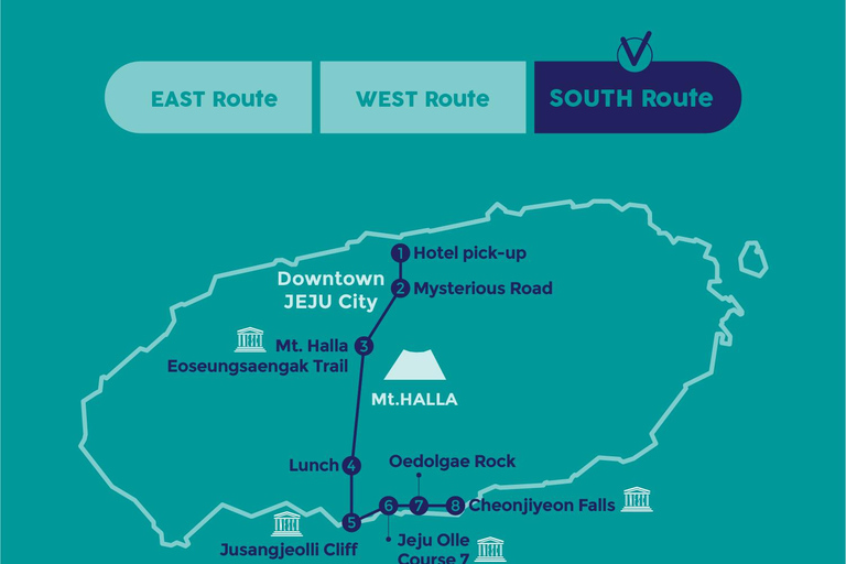 Jeju Sur: Curación UNESCO Tour en grupo reducido de un día