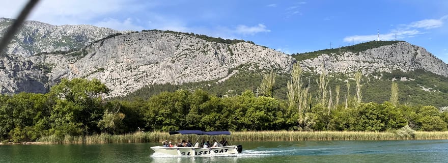 Omiš : tour en bateau en verre dans le canyon de la rivière Cetina jusqu'aux moulins de Radman