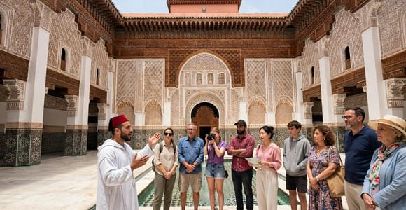 Marrakech: tour por la madraza de Ben Youssef, el jardín secreto y el zoco