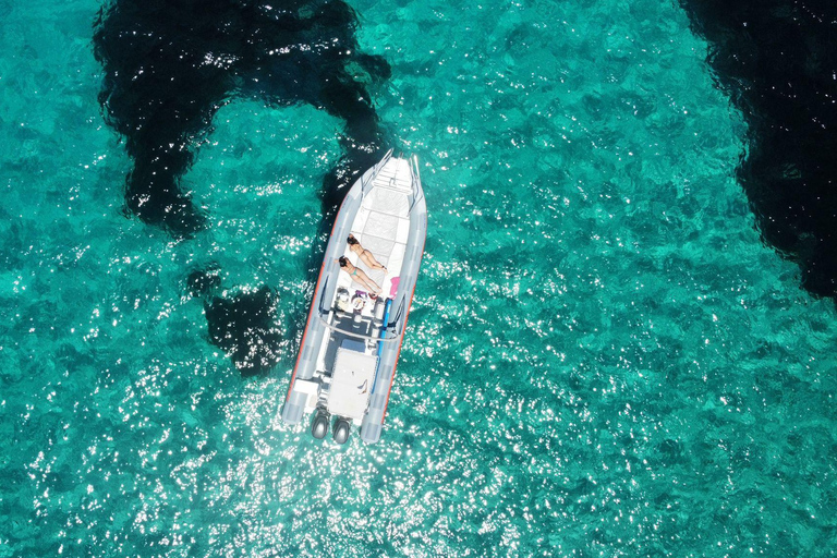 Ibiza: Wycieczka łodzią motorową do Atlantis i Es Vedra Snorkel+PaddleIbiza: Prywatna wycieczka łodzią motorową do Atlantis i Es Vedra