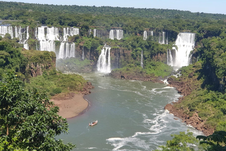 Private transport to Brazilian Falls & Boat Tour with ticket