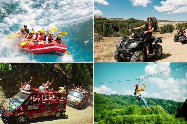 Antalya : Combo Rafting & Jeep & Quad or Buggy & Zipline