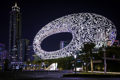 Dubaï : visite panoramique nocturne en bus touristiqueVisite de nuit uniquement