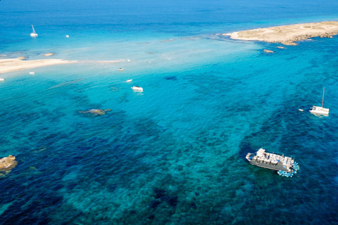 Ibiza: Formentera Boat with Open Bar, 3 meals & Sunset Party ADVANCE: Standard selection of food & open bar option