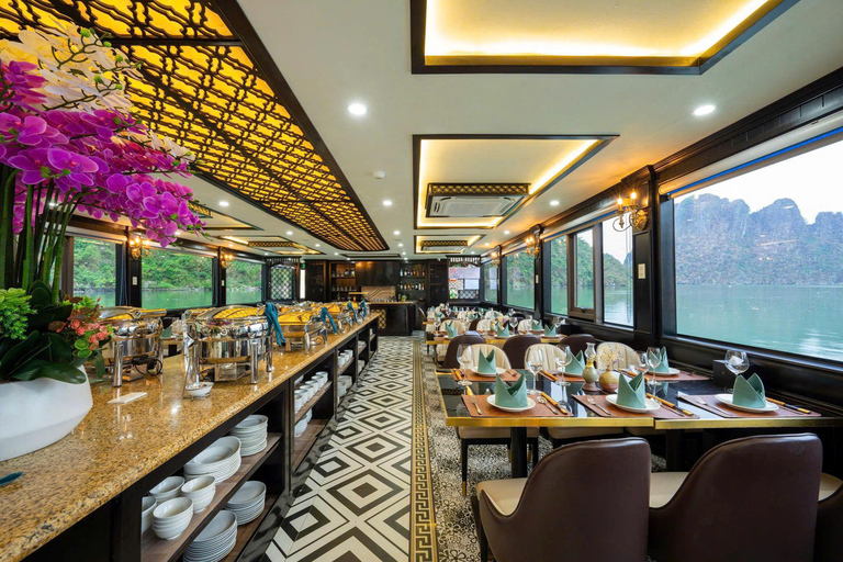 Hanoi: Aurora Halong Day Cruise - Lunch, Kayak, Swim, Cave from Halong: Cruise with Buffet, Kayaking (No transfer)