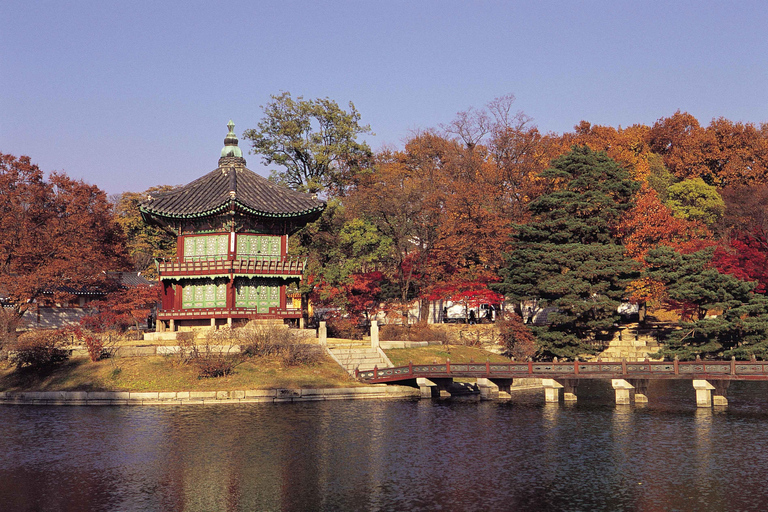Excursion d&#039;une journée à Séoul : palais Gyeongbok, Bukchon, marché de GwangjangB. Palais Gyeongbokgung, Bukchon, marché Gwangjang et vue nocturne
