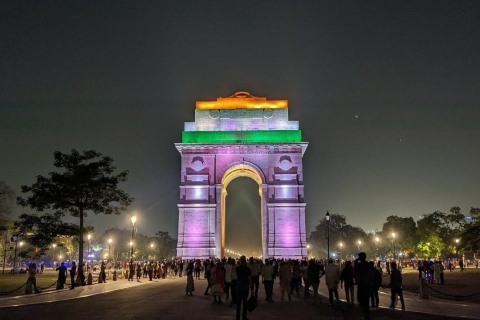 Delhi : Excursion guidée d'une journée dans le Vieux et le Nouveau Delhi, soirée magiqueDelhi : Soirée magique Visite de la Porte de l'Inde
