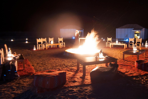 Magical dinner in agafay desert & camel ride with fire show