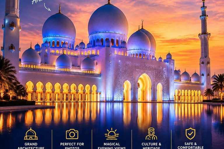 Abu Dhabi:Sheikh Zayed Grand Mosque Tour with Sunrise option Dubai:Abudhabi Grand Mosque Premium Tour With Audio Guide