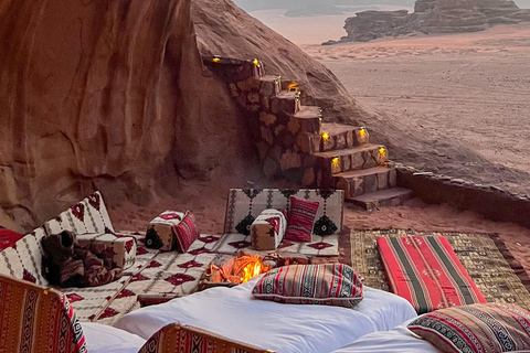 Wadi Rum: Private Luxury Cave Stay, Sunset Tour & Dinner