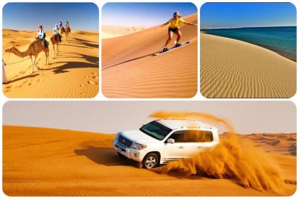 Doha: Desert Safari w/ Sand Boarding, Camel Ride, Inland sea