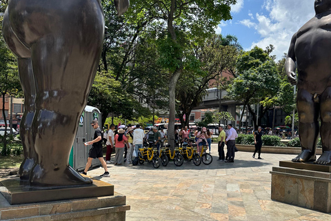 Medellin Botero Square and Downtown with local coffee in E-Bike City Tour