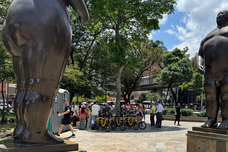 Medellin Botero Square and Downtown with local coffee in E-Bike City Tour