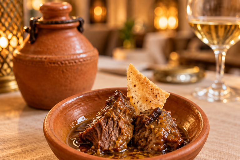 Agadir: Moroccan Wine Tasting Experience with Gourmet Bites Wine tasting and Moroccan food tasting, Gnawa music, with transportation