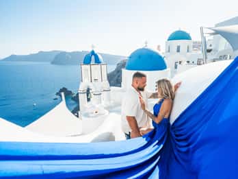 Photoshoot Flying Dress Santorini