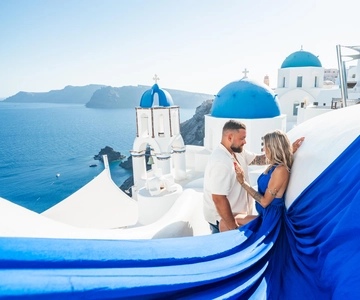 Flying Dress Santorini Photoshoot