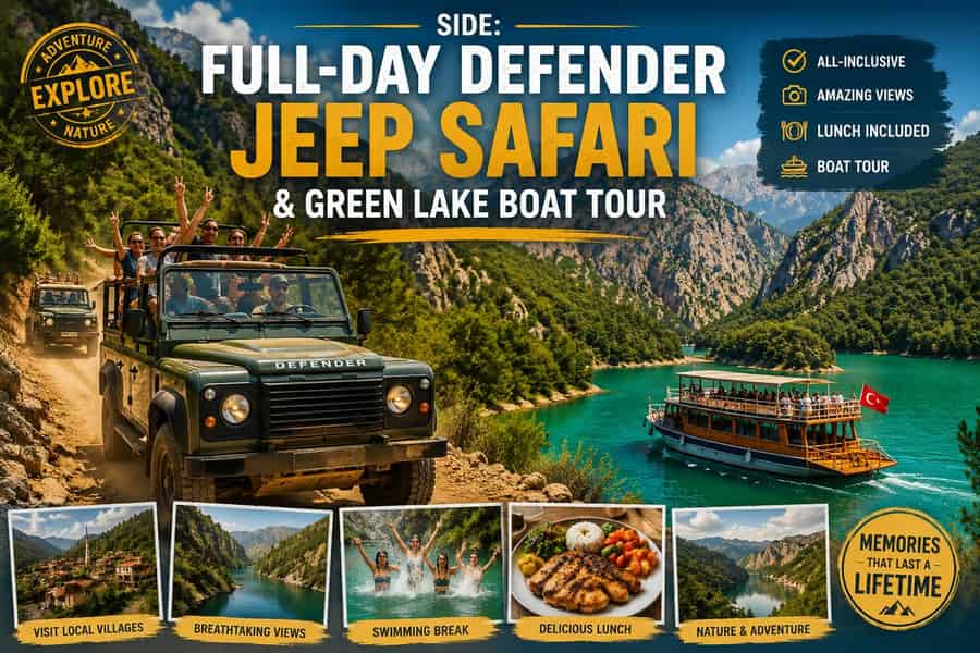 Side: Ganztägige Defender-Jeep-Safari & Bootstour am Grünen See. Foto: GetYourGuide Side: Ganztägige Defender-Jeep-Safari & Bootstour am Grünen See. Foto: GetYourGuide