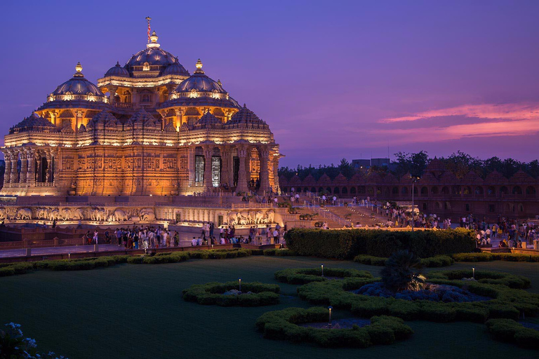 Akshardham Temple Tour Exhibition, Light & Water Show by Car Temple Tour without Water and Light and Sound Show.