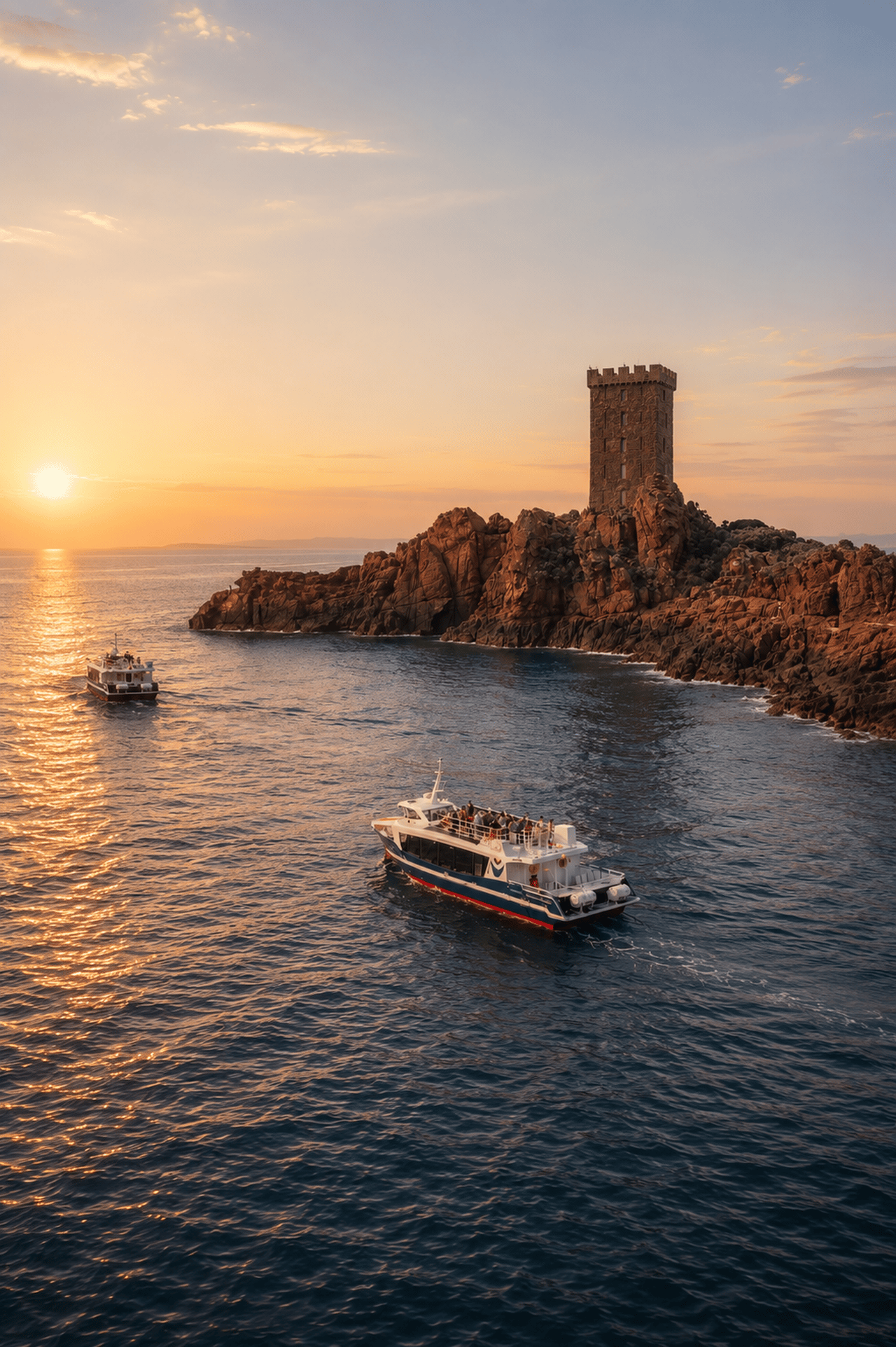 Saint-Raphaël: Bootsfahrt bei Sonnenuntergang in den Calanques de l'Estérel