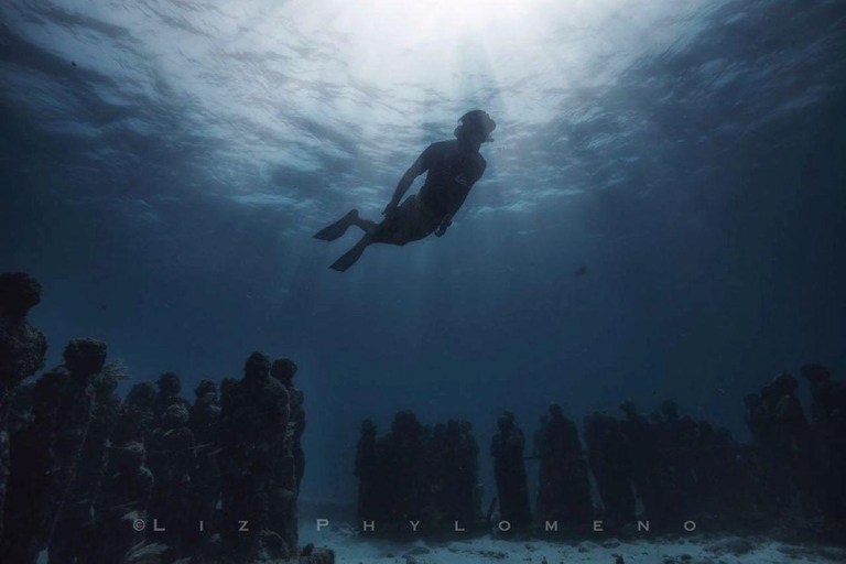 Depuis Cancun : Musée sous-marin de plongée avec masque et tubaPlongée en apnée