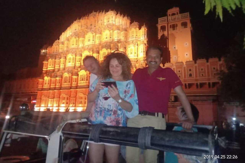 Jaipur: Night City Tour in Open Air Jeep Night City Tour in Open Air Jeep with pickup