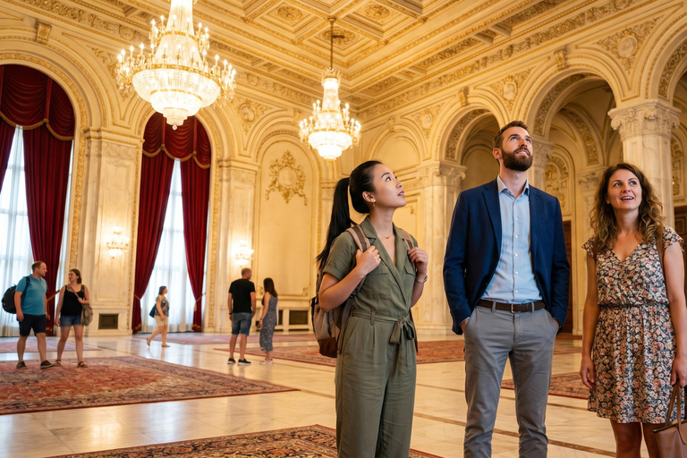 Bucharest Tour: Parliament, Ceausescu Home & Village Museum COACH TOUR Audio guide in 24 languages