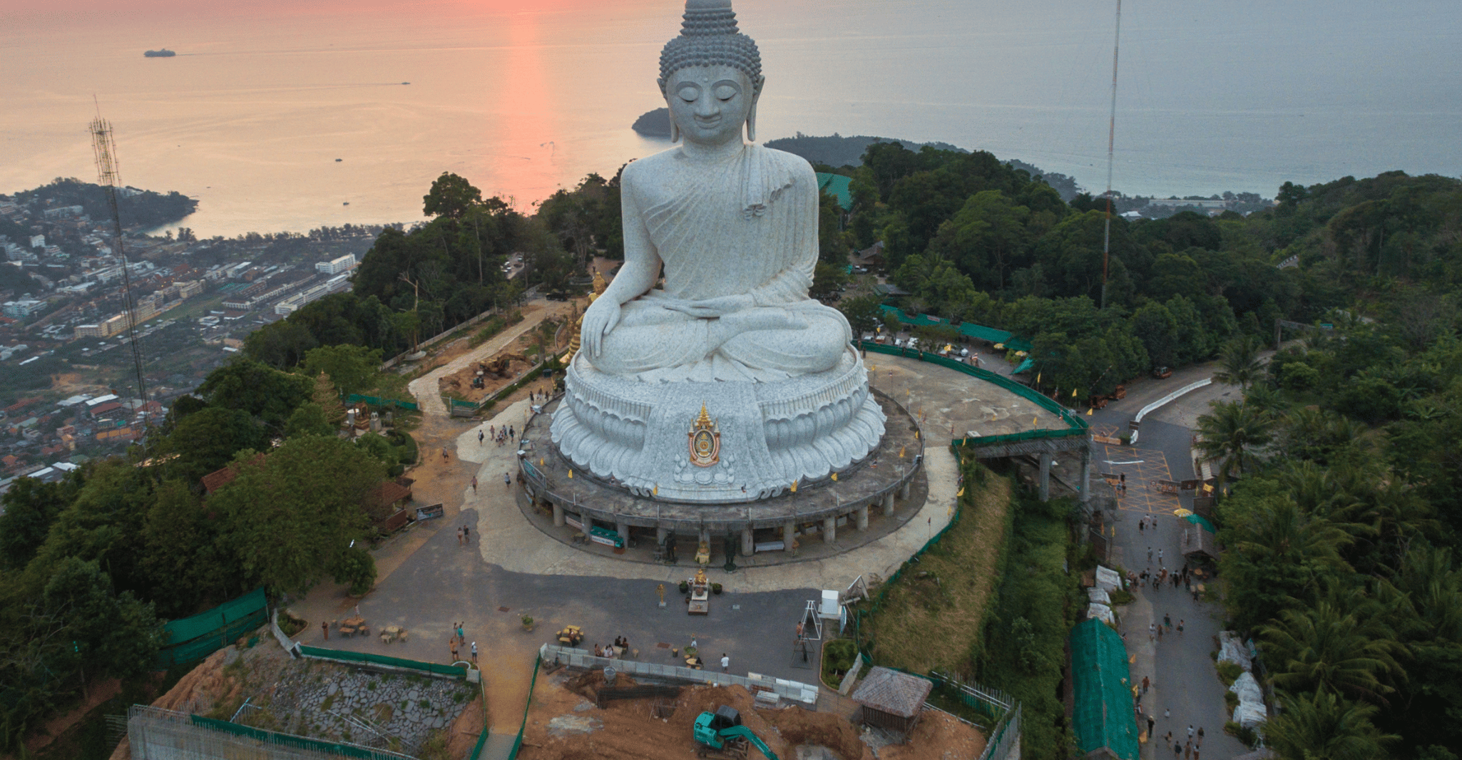 Phuket Grand Bouddha Montre Coucher de soleil Marches Nuit Phuket Vieille ville - Hizvo