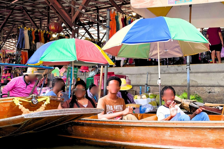 Mercado de Maeklong más viaje corto en tren, y Damnoen Saduak