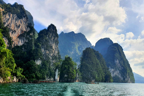 Phuket or Anywhere: Private Boat Cheow Lan Lake>Diamond Cave Option 2: From Krabi with Roundtrip Hotel Transfer