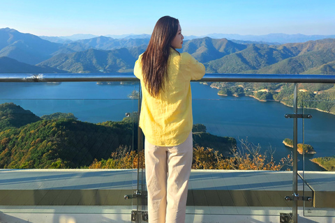 From Seoul: Scenic Lake Day Trip with Cable Car or Cruise Spring : Cable Car + Cherry Blossom Route