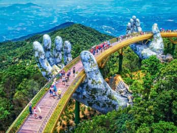 Da Nang: Ponte Dourada, Lady Buddha, Monte de Mármore e Caverna Am Phu