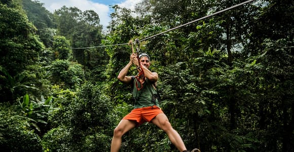 Cozumel: ZipLine Adventure, Buffet & Open Bar at KUZÁ Beach